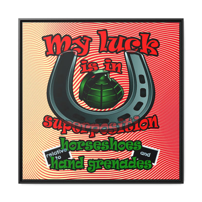 my luck - framed canvas art (yellow-orange wave)