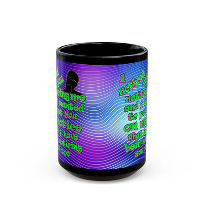 noticed you noticing - Black Mug (purple wave)
