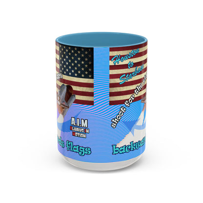 shoot for the stars - Accent Mug (light blue-purple wave)