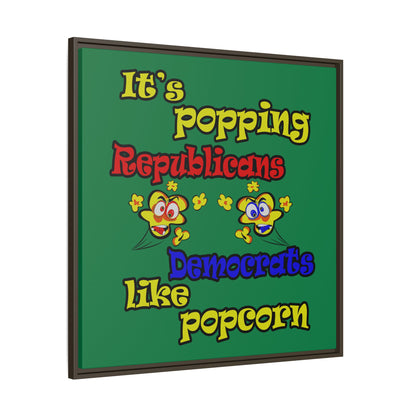 popping like popcorn - framed canvas art (dark green)