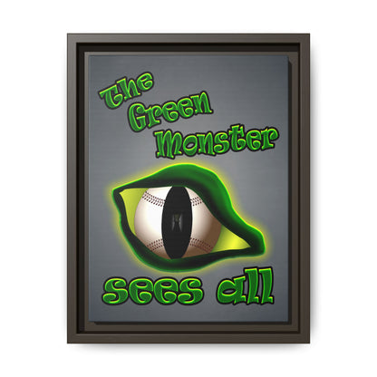 green monster - framed canvas art (grey-light grey)