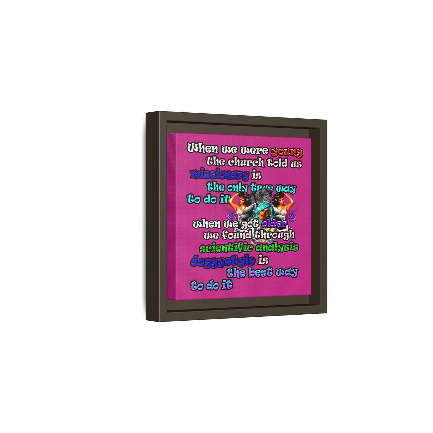 doggystyle - framed canvas art (pink)