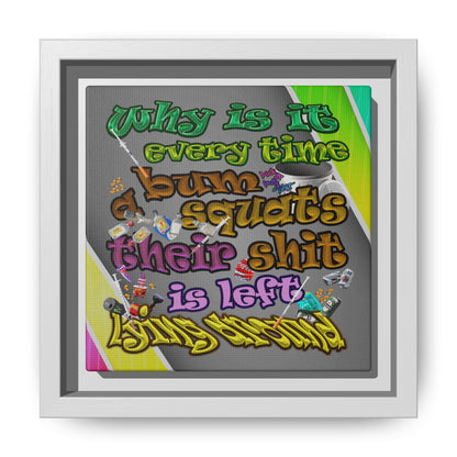 the bum's shit - framed canvas art (rainbow split)