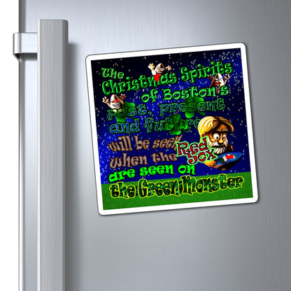 christmas spirits of boston - Magnets - ('snoops' background)