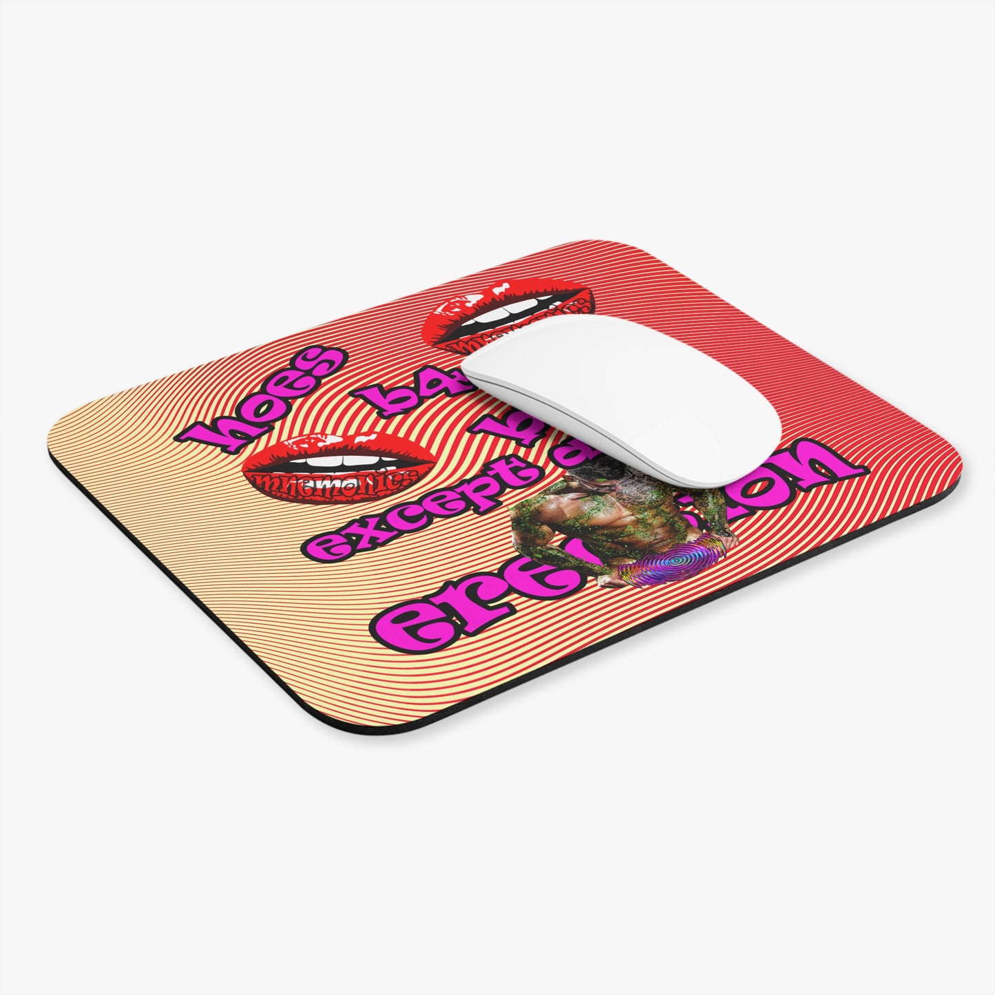 hoes b4 bros - Mouse Pad (Rectangle) (yellow-orange wave)