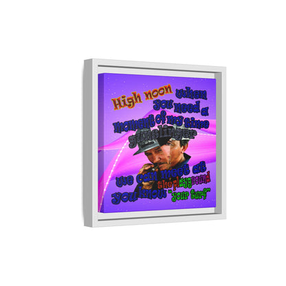 high noon - framed canvas art (purple-pink wave)