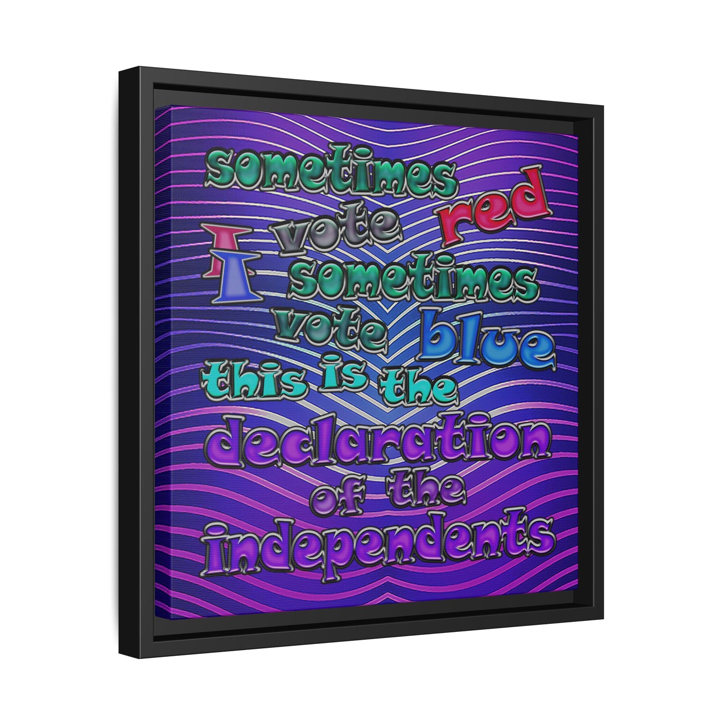 declaration of the independents - framed canvas art (purple wave)