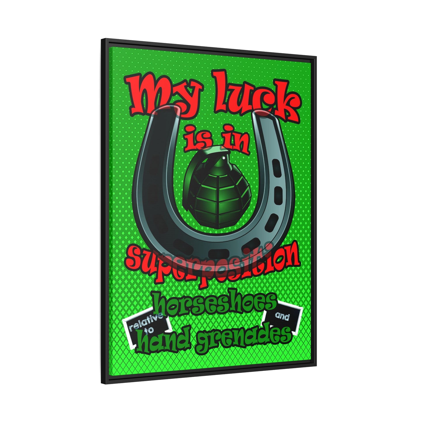 my luck - framed canvas art (logo green)