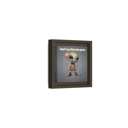 I don't care that your green - framed canvas art (grey-light grey)