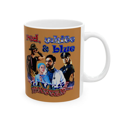 rw&b lives matter - White Mug (light brown)