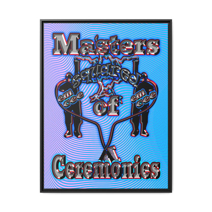 em cee squared - framed canvas art (light blue-purple wave)