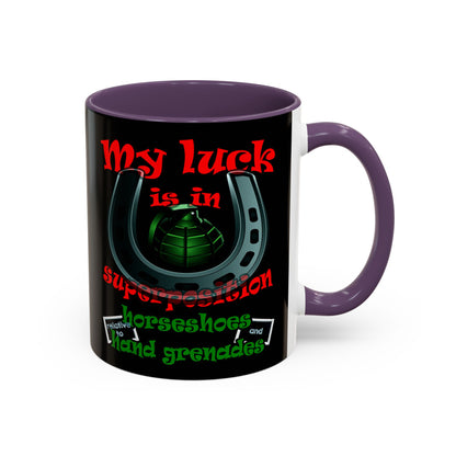 my luck - Accent Mug (black)
