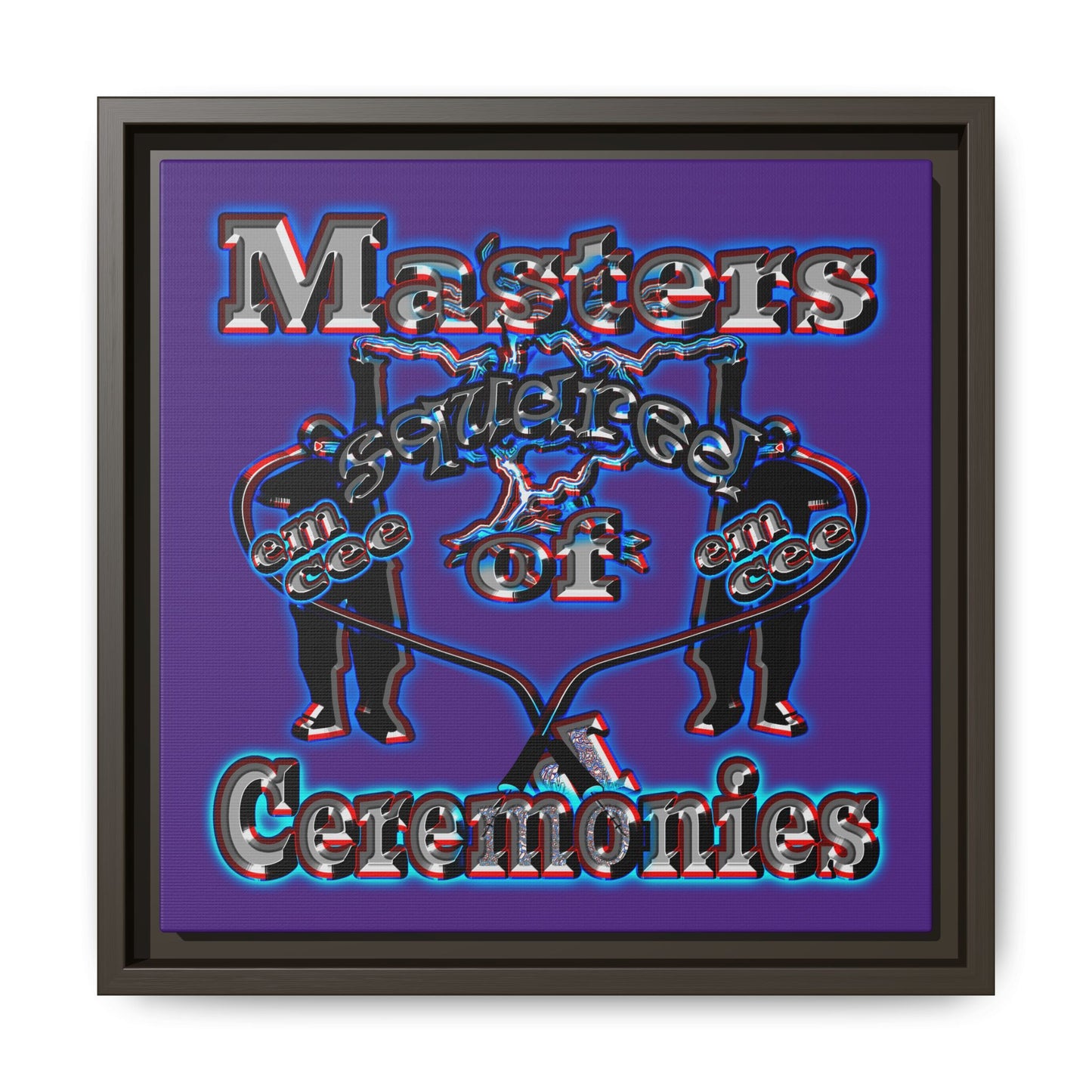 em cee squared - framed canvas art (purple)