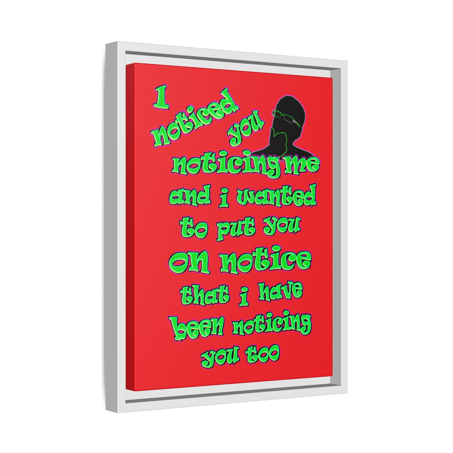 noticed you noticing - framed canvas art (red)