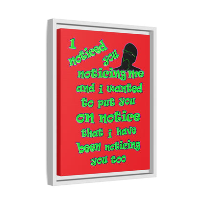noticed you noticing - framed canvas art (red)