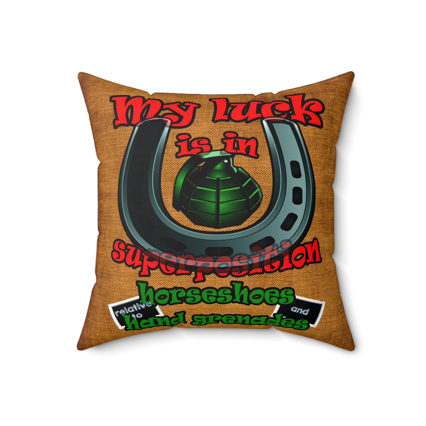 my luck - Faux Suede Square Pillow - (dichromatic brown papyrus)