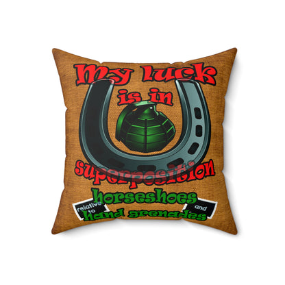 my luck - Faux Suede Square Pillow - (dichromatic brown papyrus)