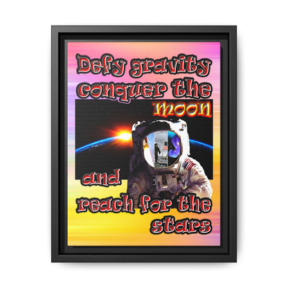 defy conquer reach - framed canvas art (color blur)
