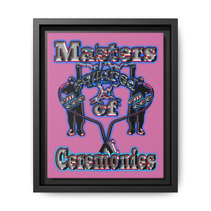 em cee squared - framed canvas art (light pink)