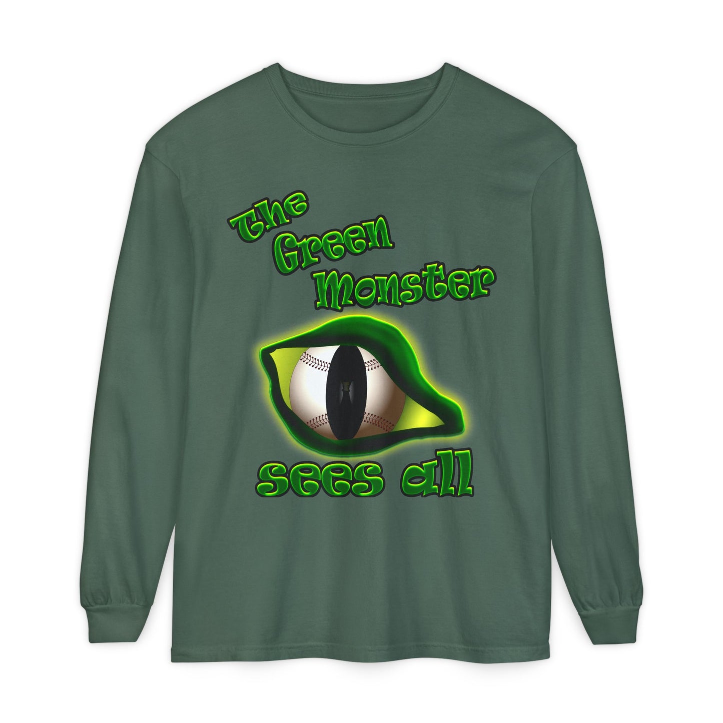 green monster - Unisex Garment-dyed Long Sleeve T-Shirt