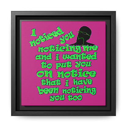noticed you noticing - framed canvas art (pink)