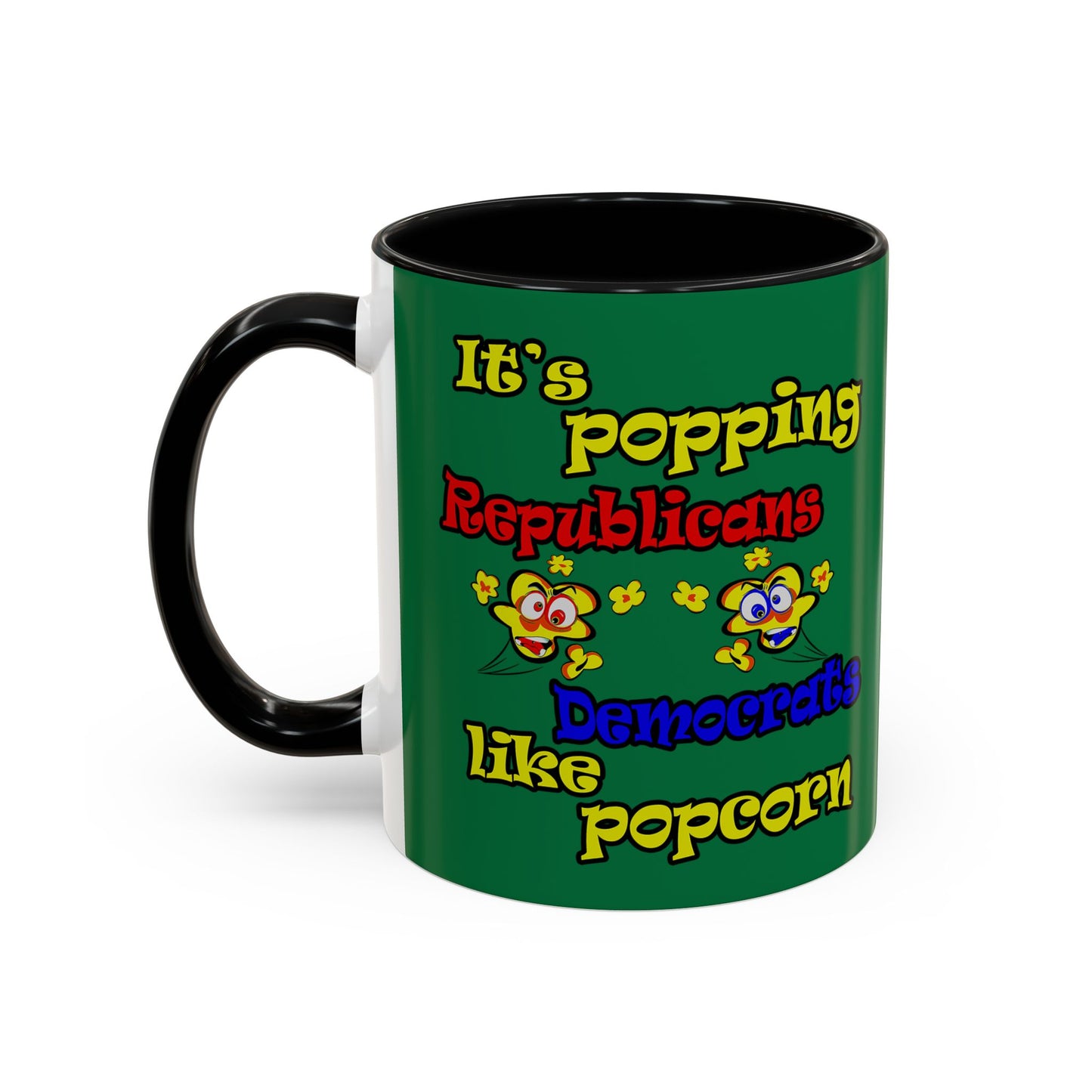 popping like popcorn - Accent Mug (dark green)