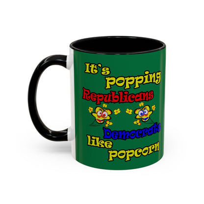 popping like popcorn - Accent Mug (dark green)