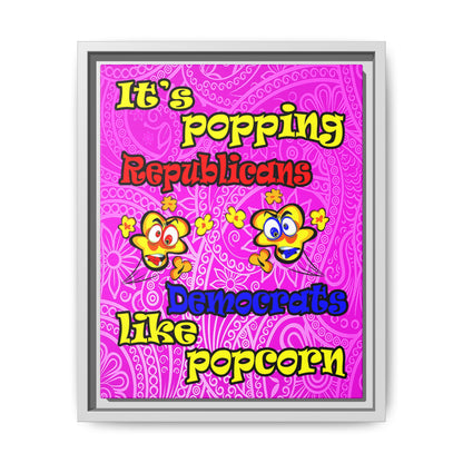 popping like popcorn - framed canvas art (pink swirl)