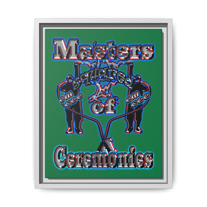 em cee squared - framed canvas art (dark green)