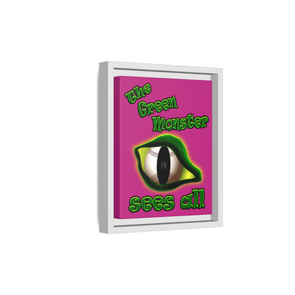 green monster - framed canvas art (pink)