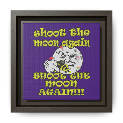 shoot the moon again - framed canvas art (purple)