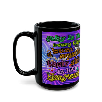 the bum's shit - Black Mug (purple wave)