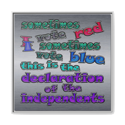 declaration of the independents - framed canvas art (brushed nickel)