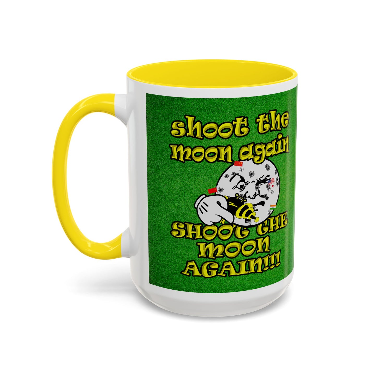 shoot the moon again - Accent Mug (green turf)