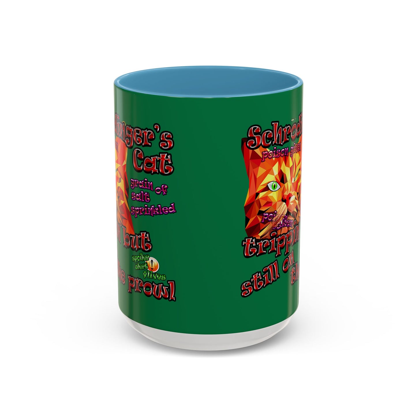 schrodinger's cat - Accent Mug (dark green)