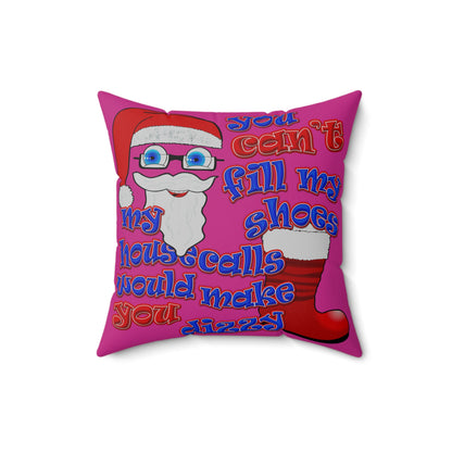 santa's shoes - Spun Polyester Square Pillow - (pink)