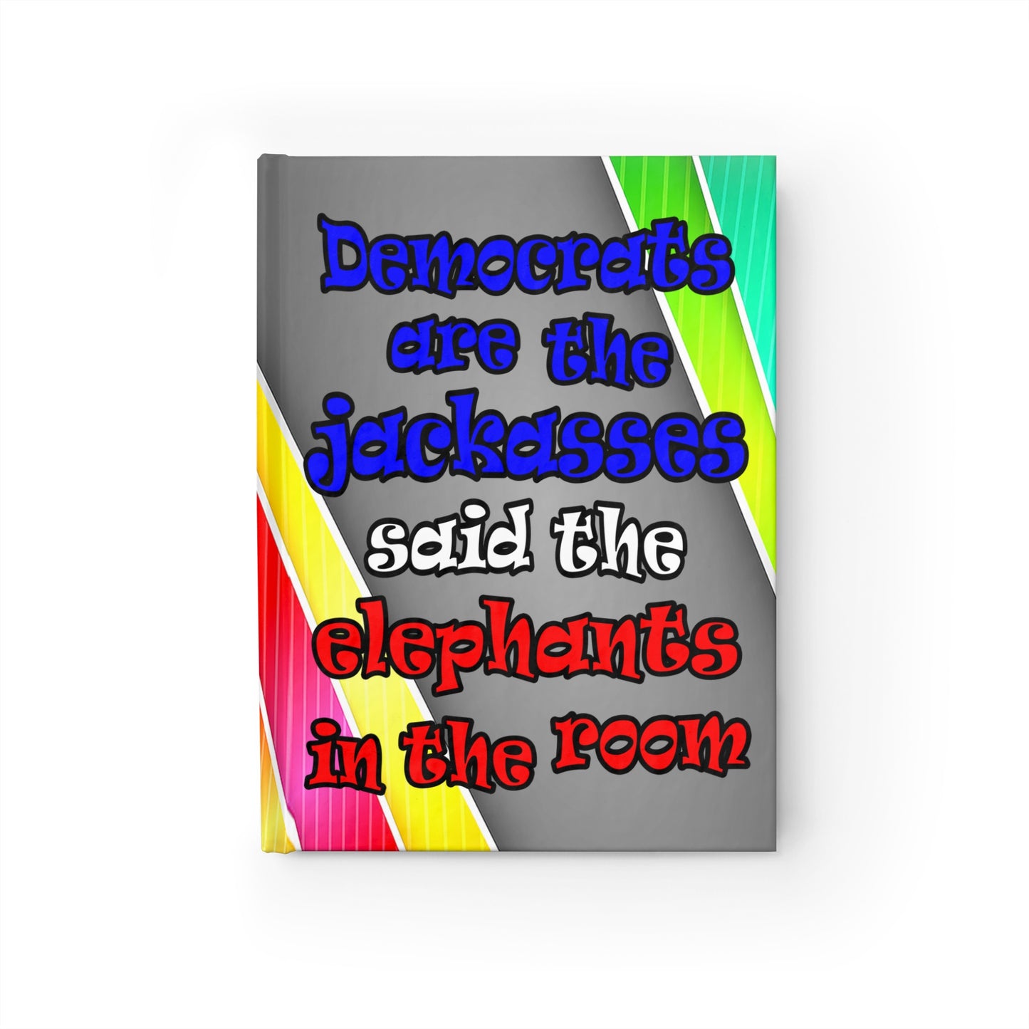 donkeys and elephants - journal-lined (rainbow split)