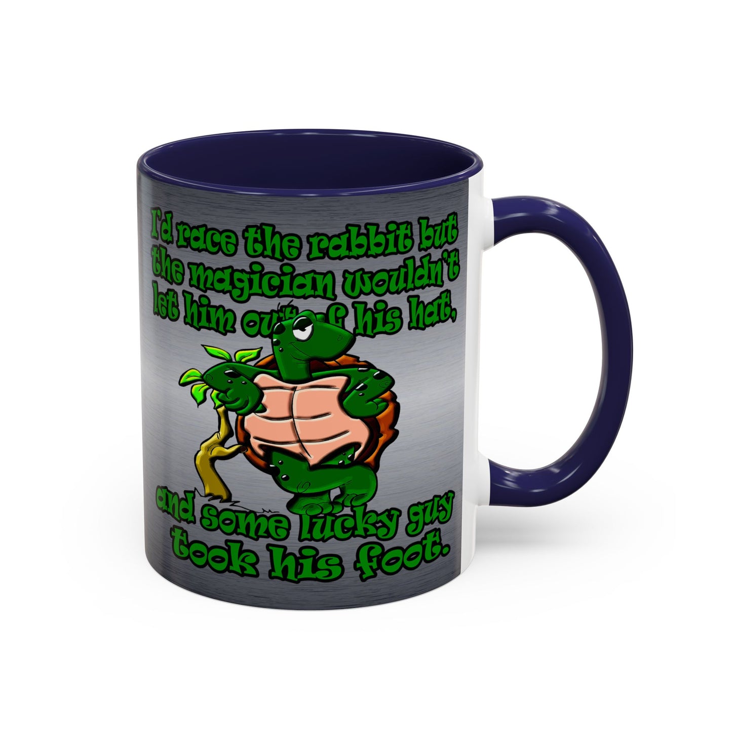 turtle race - Accent Mug (brushed nickel)
