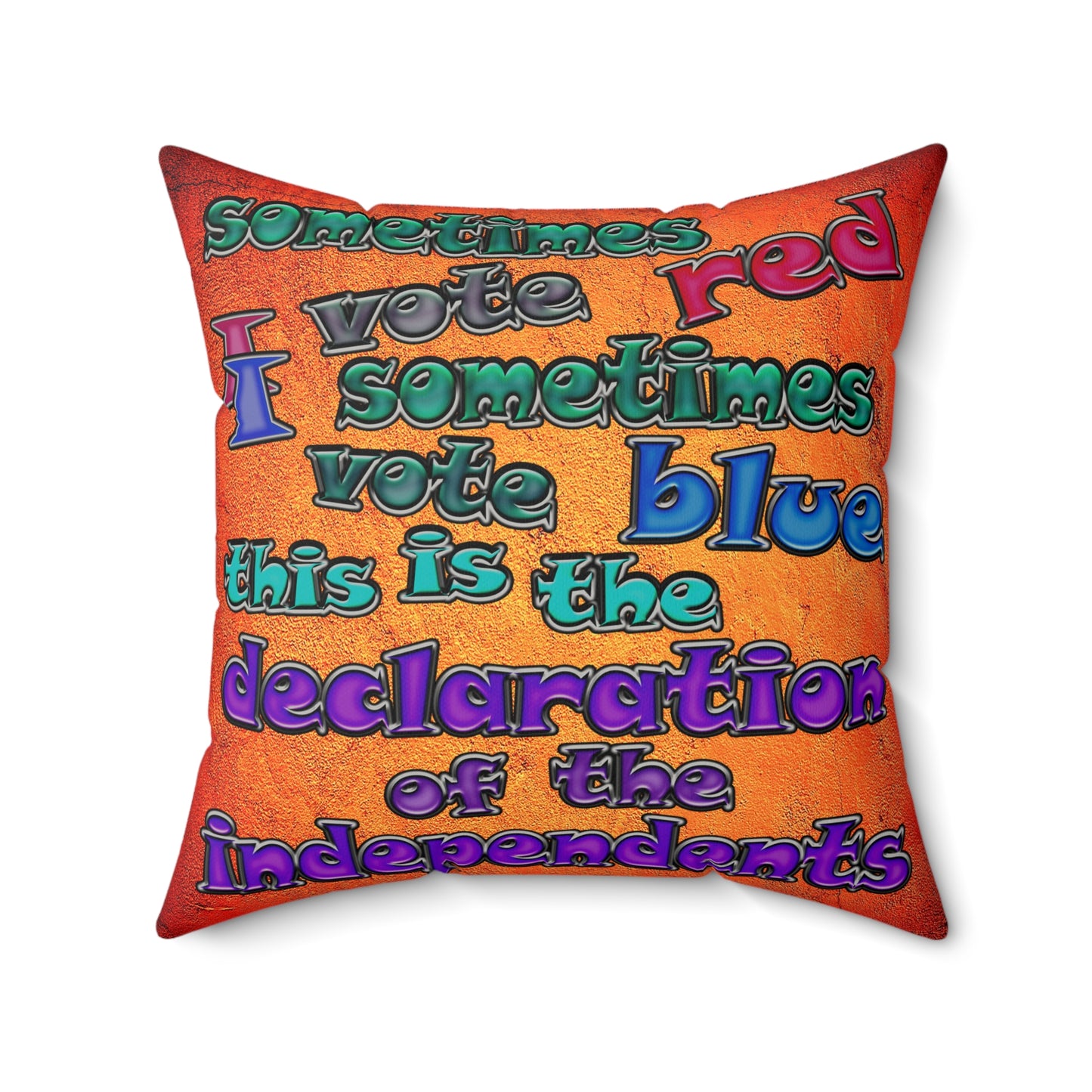 declaration of the independents - Faux Suede Square Pillow - (burnt orange)