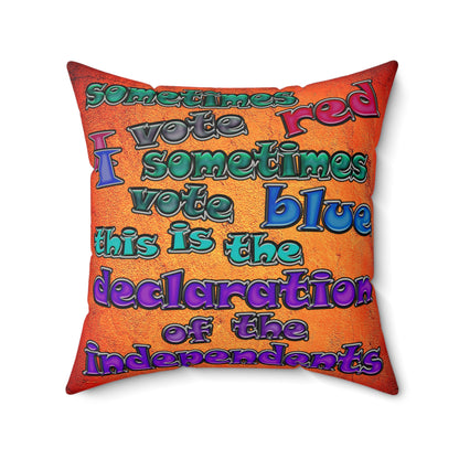 declaration of the independents - Faux Suede Square Pillow - (burnt orange)