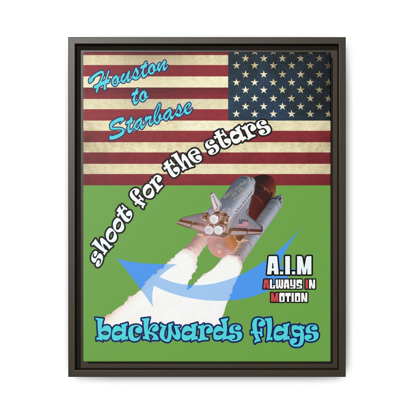 shoot for the stars - framed canvas art (green)