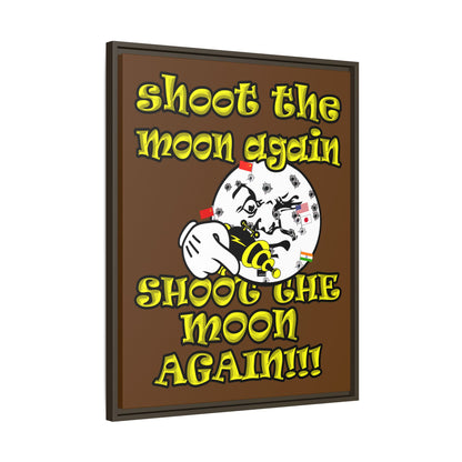 shoot the moon again - framed canvas art (brown)