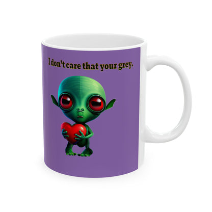 I don't care that your grey - White Mug (light purple)