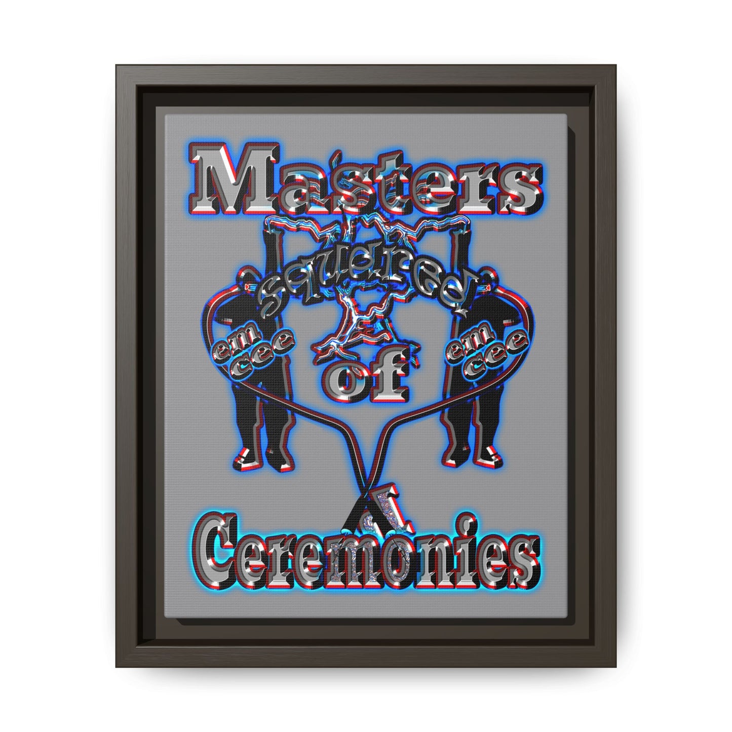 em cee squared - framed canvas art (grey)