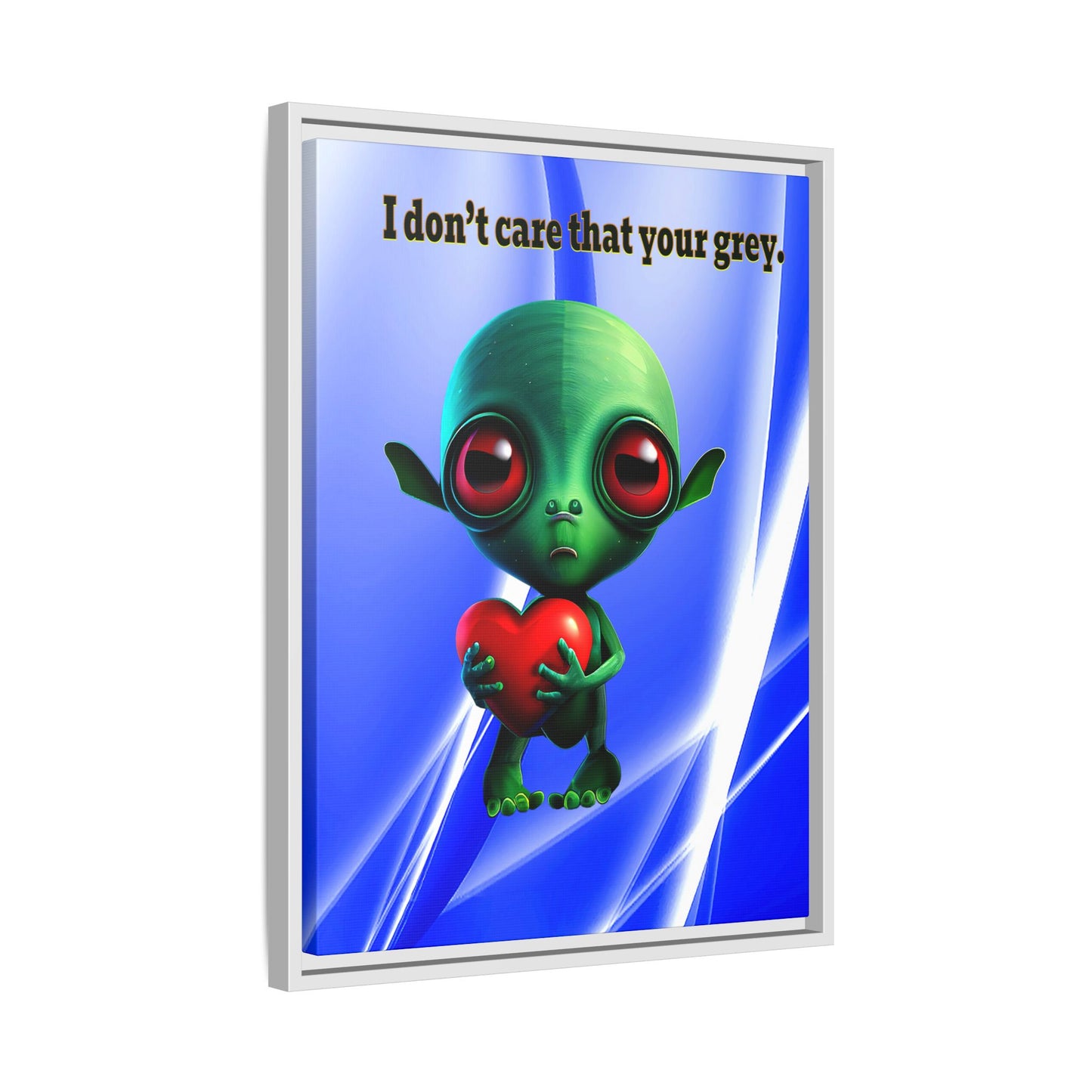 I don't care that your grey - framed canvas art (blue-white wave)