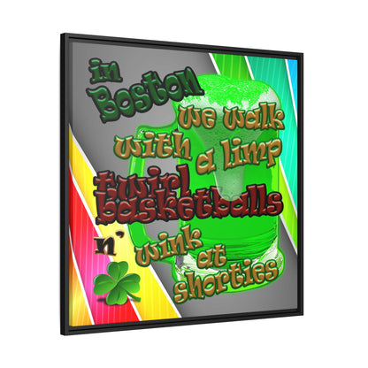 celtics logo - framed canvas art (rainbow split)