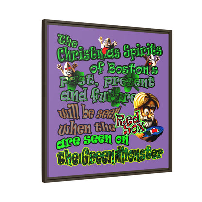 christmas spirits of boston - framed canvas art (light purple)