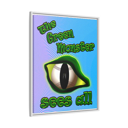 green monster - framed canvas art (light blue-purple wave)