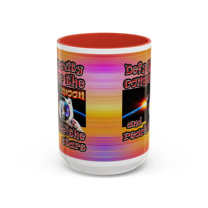 defy conquer reach - Accent Mug (color blur)