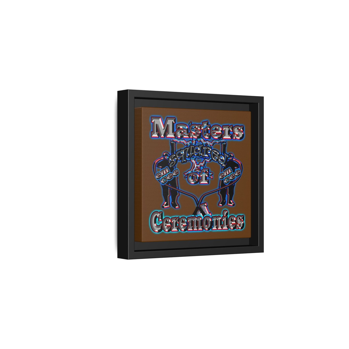 em cee squared - framed canvas art (brown)